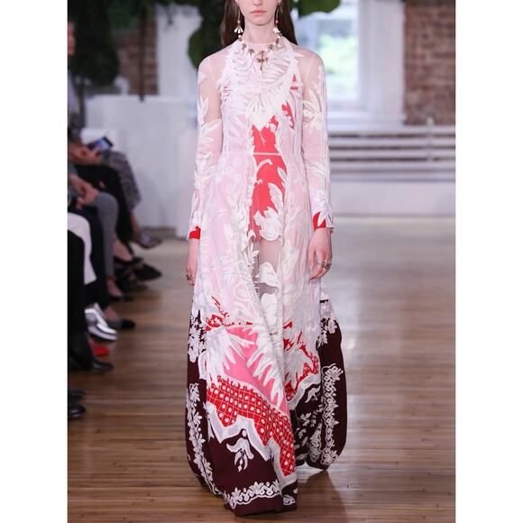 Valentino Silk Embroidered Gown IT38 Runway Collector Dress NWOT $19K Lace - Picture 1 of 16
